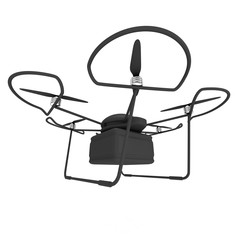 Remote control air drone. Dron flying with cargo box. 3d render isolated on white