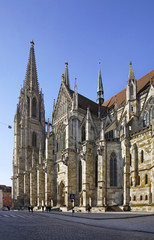 Fototapeta na wymiar Church of St. Peter - Regensburg Cathedral in Regensburg. Bavaria. Germany
