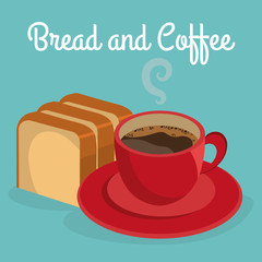 delicious halved bread and coffee label