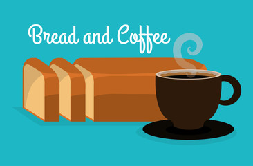 delicious halved bread and coffee label