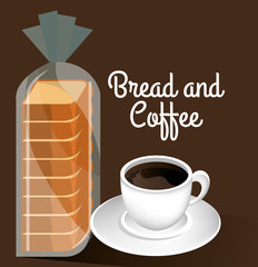 delicious halved bread and coffee label