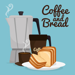 delicious halved bread and coffee label