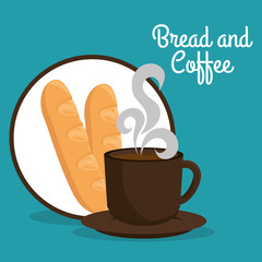 delicious french bread and coffee label