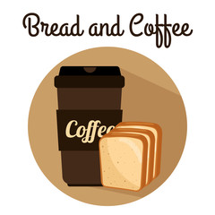 delicious halved bread and coffee label