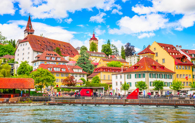 Beautiful river cityscape of Lucerne, Switzerland