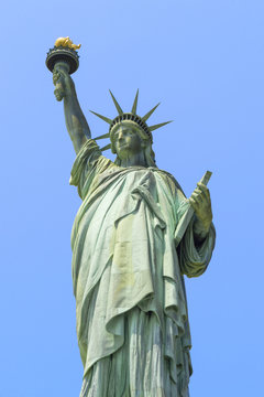 Close-up about statue of liberty