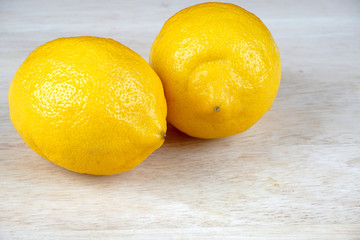 lemon on a wooden table