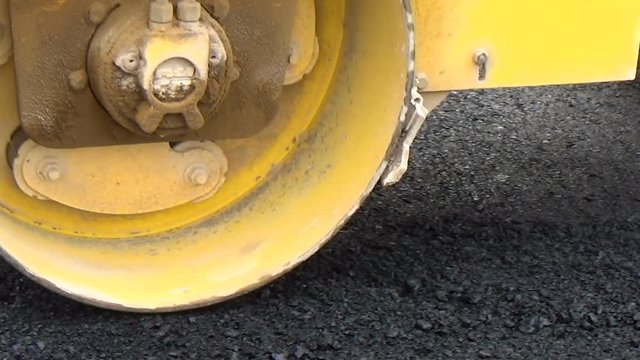 Light Vibration roller compactor at road construction