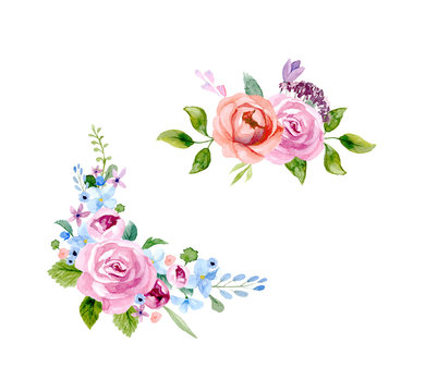 Set of the floral arrangements