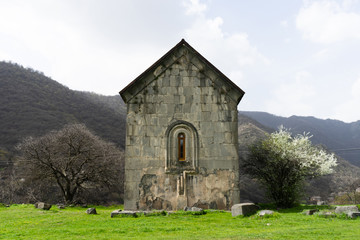 View of the beautiful cathedral of ancient armenian monastery Akhtala