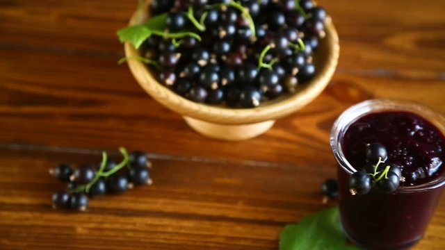sweet jam of black currant berries