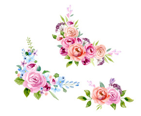Set of the floral arrangements