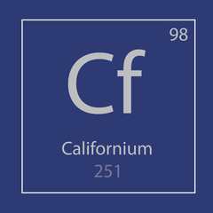 Fototapeta premium Californium Cf chemical element icon- vector illustration