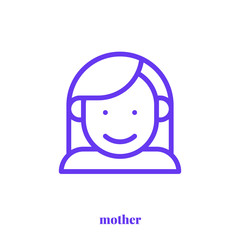 Mother icon vector. Modern, simple flat vector illustration for web site or mobile app