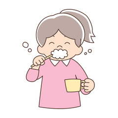 歯磨き_上半身_小学生女子