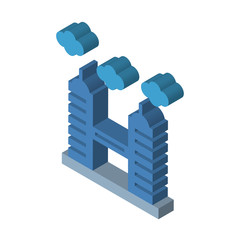 Building isometric right top view 3D icon