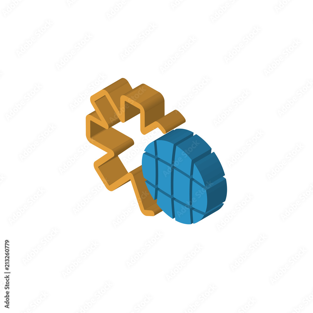 Wall mural Setting isometric right top view 3D icon