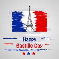 Illustration of background for France Bastille Day