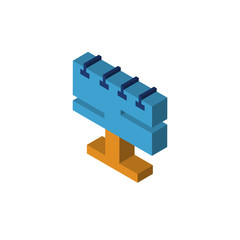 Billboard isometric right top view 3D icon