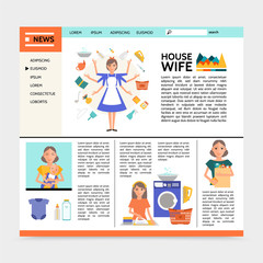 Obraz premium Flat Housewife Website Template