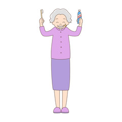 白い歯_全身_おばあちゃん