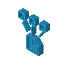 Obraz premium Network isometric right top view 3D icon