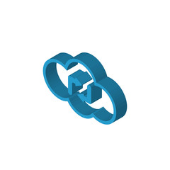 Cloud computing isometric right top view 3D icon