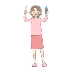 白い歯_全身_お母さん