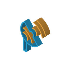 Satellite dish isometric right top view 3D icon