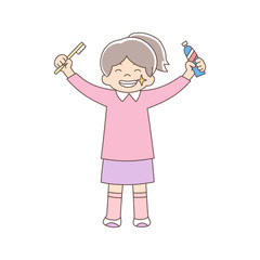 白い歯_全身_小学生女子