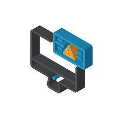 Monitor isometric right top view 3D icon