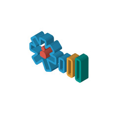 User isometric right top view 3D icon