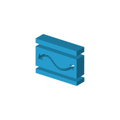 Road Map Folded isometric right top view 3D icon