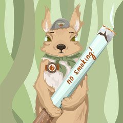 Squirrel scout protects nature from smokers