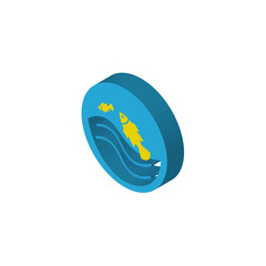 Pond isometric right top view 3D icon