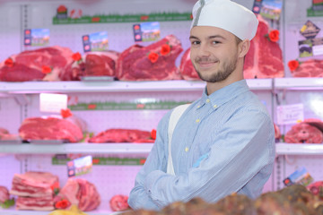 young butcher posing