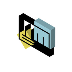 Barcode isometric right top view 3D icon