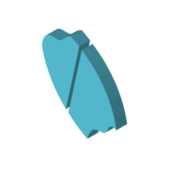 Bodyboard isometric right top view 3D icon