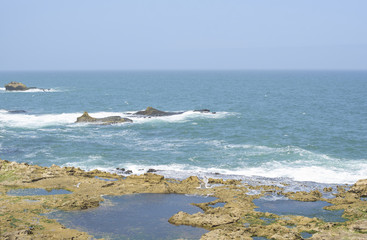 view from the fortress in Essaouira to the Atlantic ocean