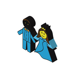 Newlyweds isometric right top view 3D icon