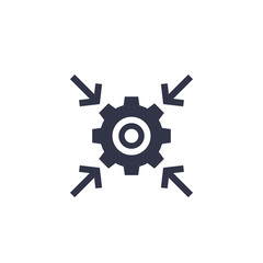 Integration process, technology icon with cogwheel