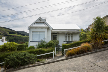 Dunedin New Zealand December 30th 2014 : Residential house on Baldwin street in Dunedin, classified as the worlds steepest street