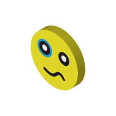 Black eye isometric right top view 3D icon