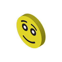 Happy isometric right top view 3D icon