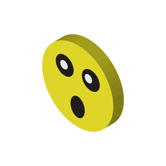 Shocked isometric right top view 3D icon