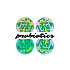 Probiotics logo. Concept of healthy nutrition ingredient for therapeutic purposes. simple flat style trend modern logotype graphic design isolated
