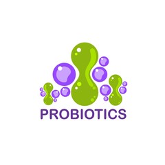 Probiotics logo. Concept of healthy nutrition ingredient for therapeutic purposes. simple flat style trend modern logotype graphic design isolated