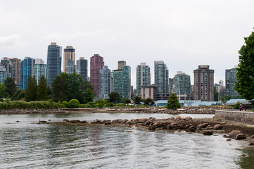 View of the Cityscape of Brittish Columbia from Stanley Park