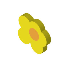 Fried egg isometric right top view 3D icon