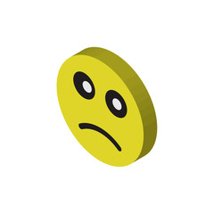 Sad isometric right top view 3D icon